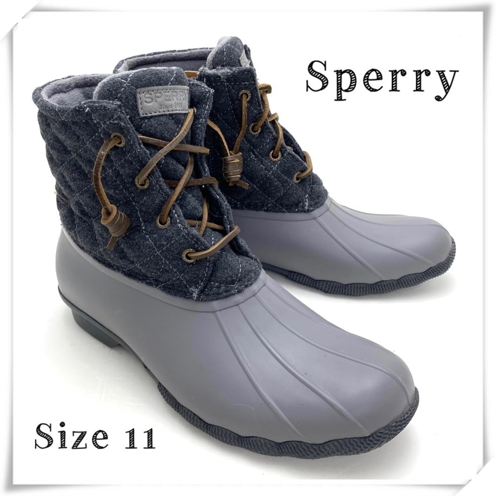 SPERRY Saltwater Wool Quarter Winter Ankle Duck Boot Gray Size 11 STS97562F
